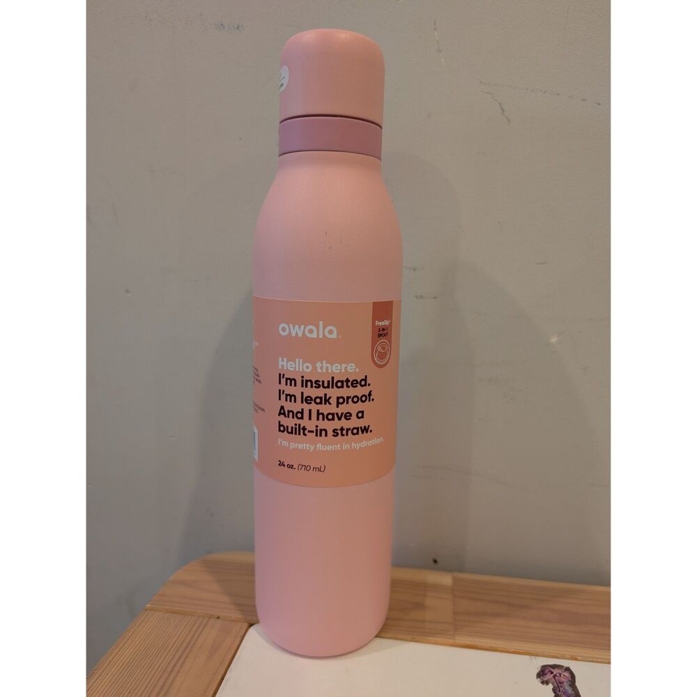 Owala New Water Bottle Pink Free Sip 24 oz *Missing Strap